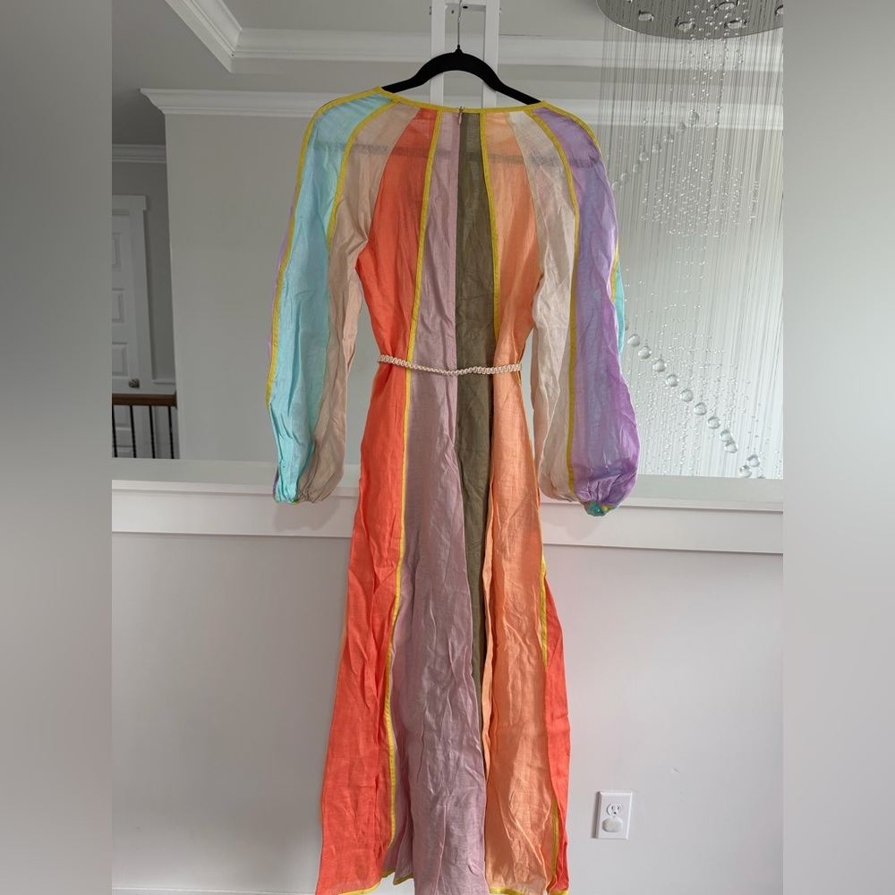 Zimmermann Multicolor Panel Dress with Balloon Sleeves - Picture 8 of 8